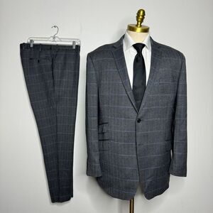 Men's Gray Plaid Tuxedo Suit
